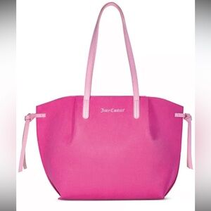 🆕 Juicy Couture | Textured Tote Bag | Hot Pink w/Light Pink Straps 🎀